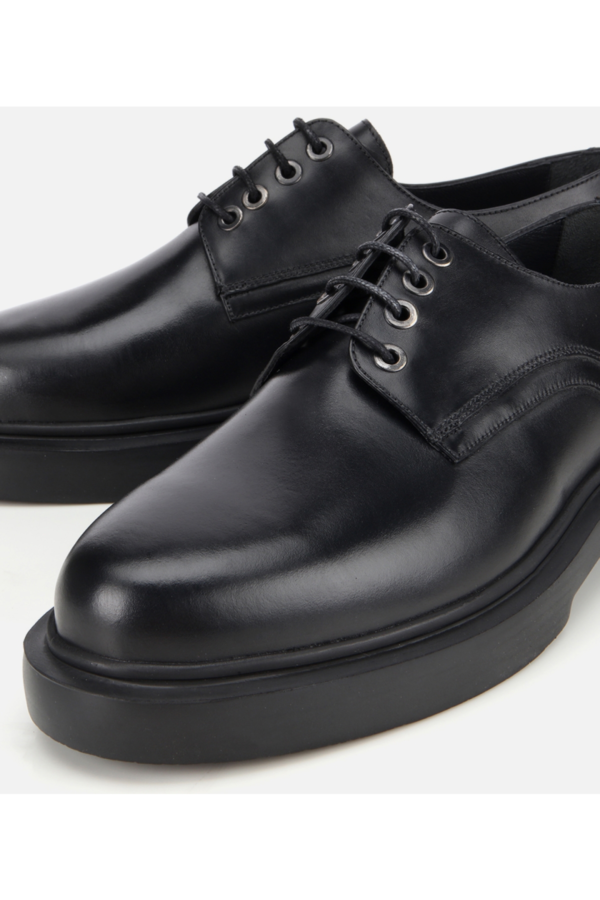 Erkek Deri Siyah Bağcıklı Günlük Ayakkabı - Görsel 3
