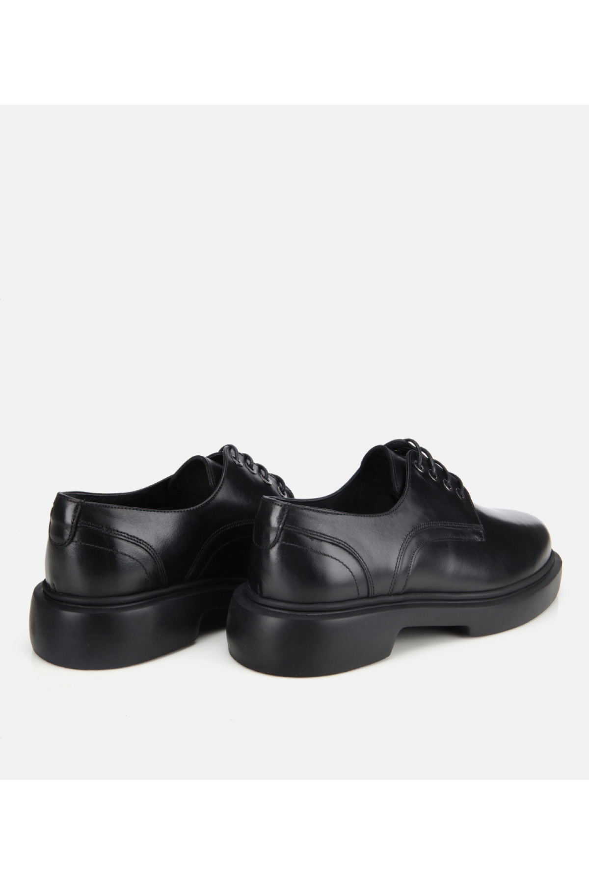 Erkek Deri Siyah Bağcıklı Günlük Ayakkabı - Görsel 4
