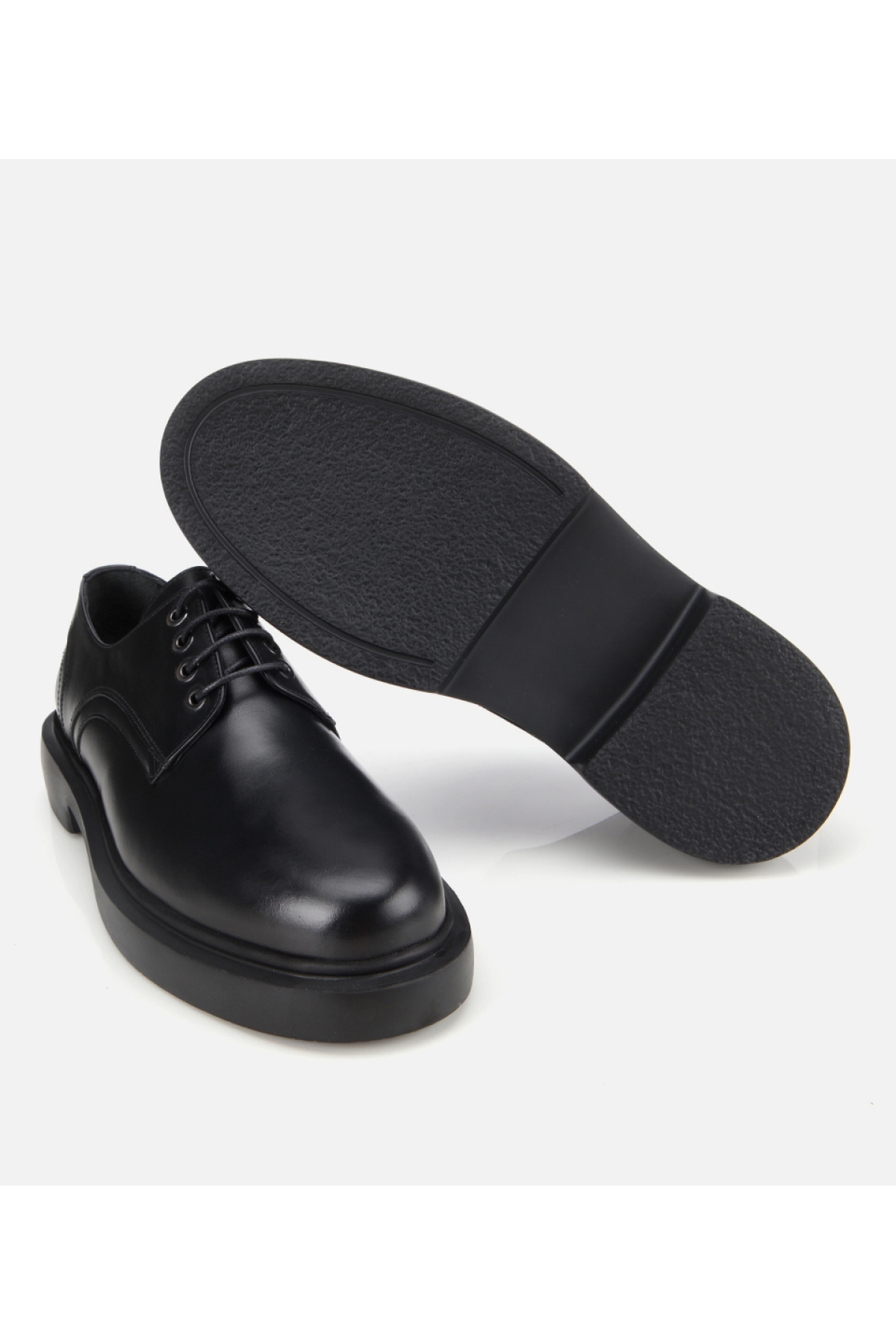 Erkek Deri Siyah Bağcıklı Günlük Ayakkabı - Görsel 6