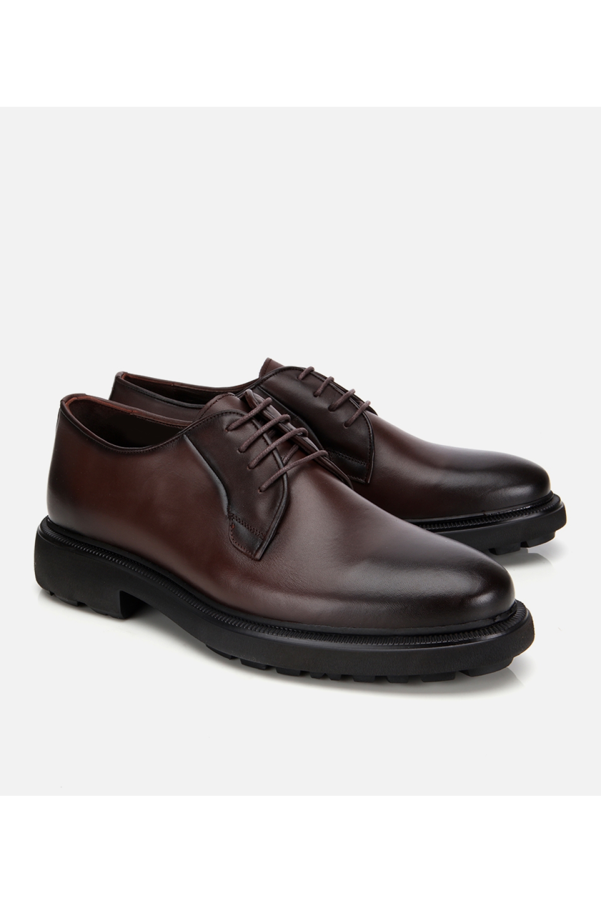 Erkek Deri Kahverengi Bağcıklı Günlük Ayakkabı - Görsel 2
