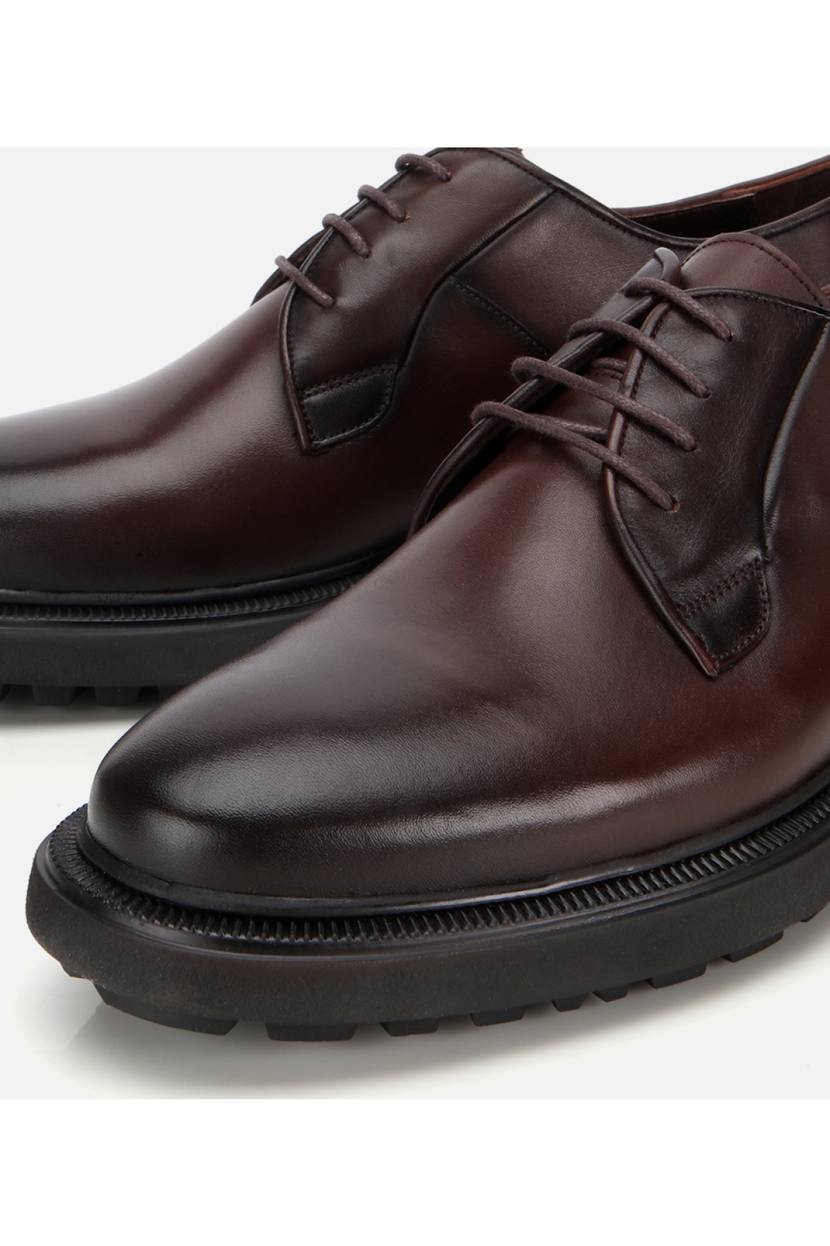 Erkek Deri Kahverengi Bağcıklı Günlük Ayakkabı - Görsel 3