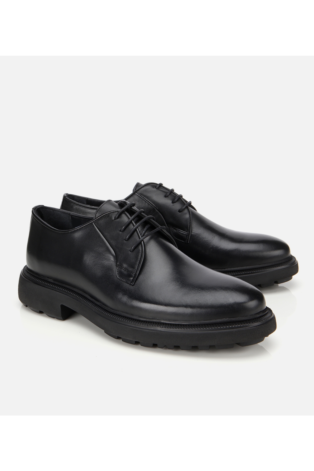 Erkek Deri Siyah Bağcıklı Günlük Ayakkabı - Görsel 2