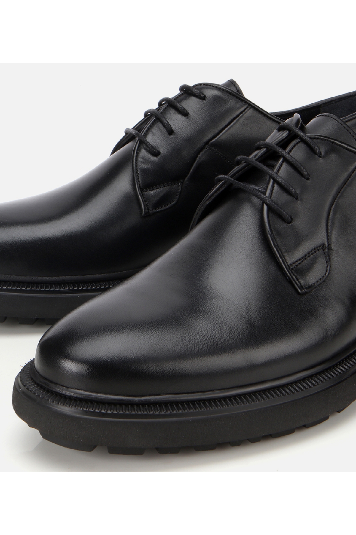 Erkek Deri Siyah Bağcıklı Günlük Ayakkabı - Görsel 3
