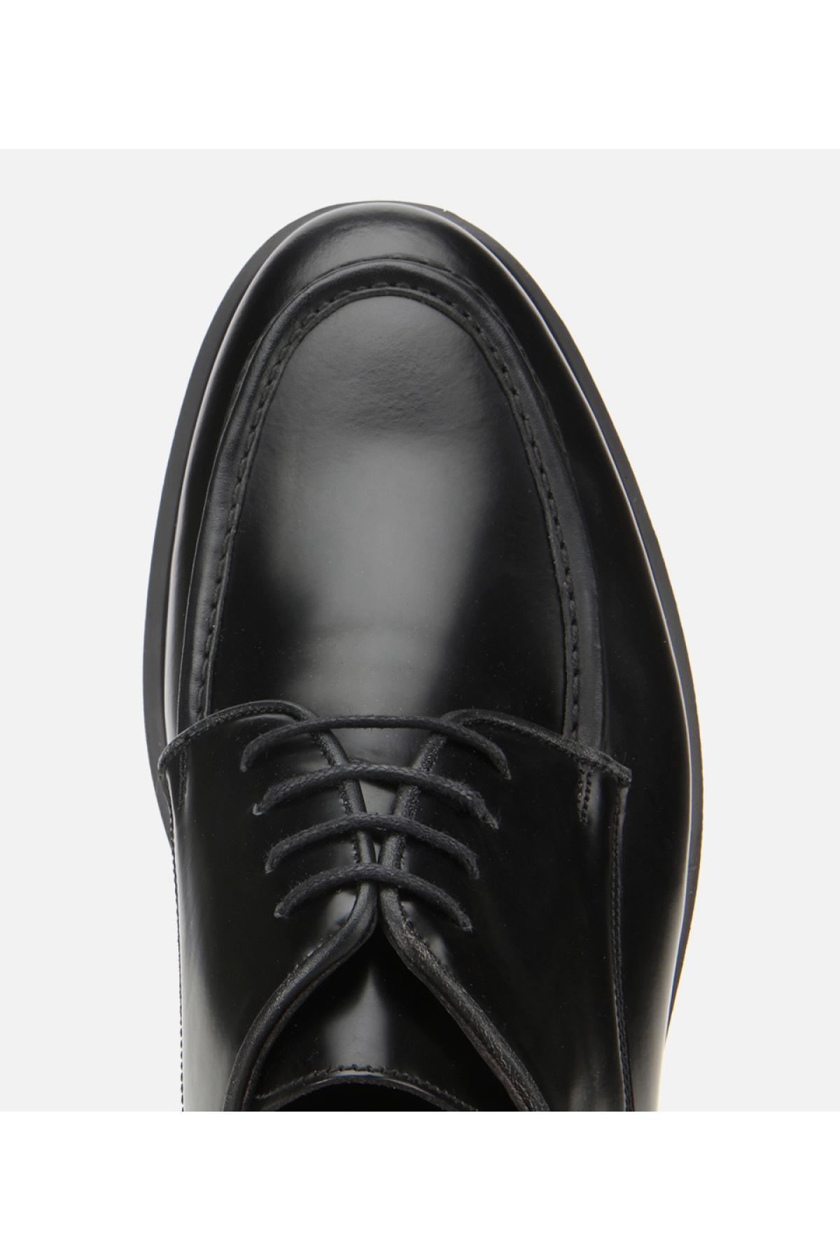 Erkek Açma Deri Siyah Dikiş Detaylı Günlük Ayakkabı - Görsel 5