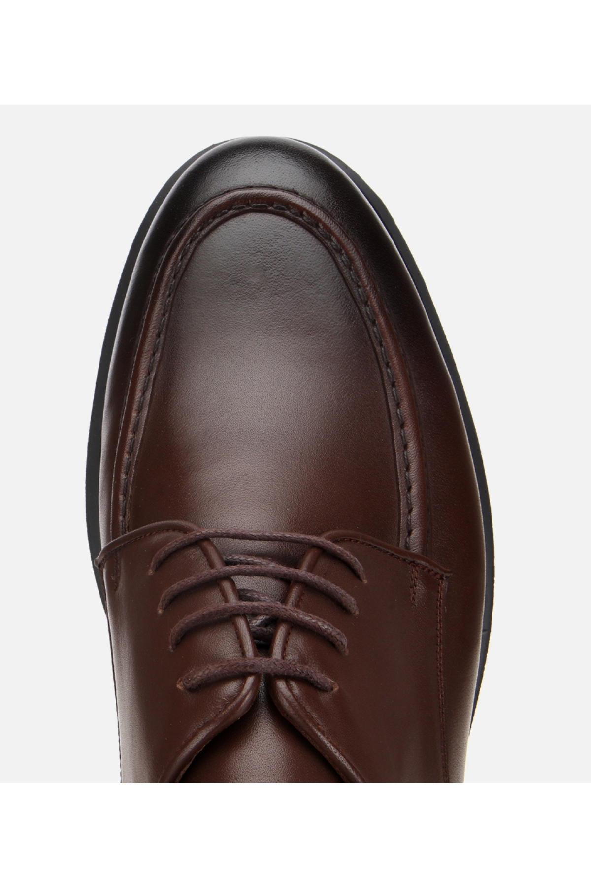 Erkek Deri Kahverengi Dikiş Detaylı Günlük Ayakkabı - Görsel 5