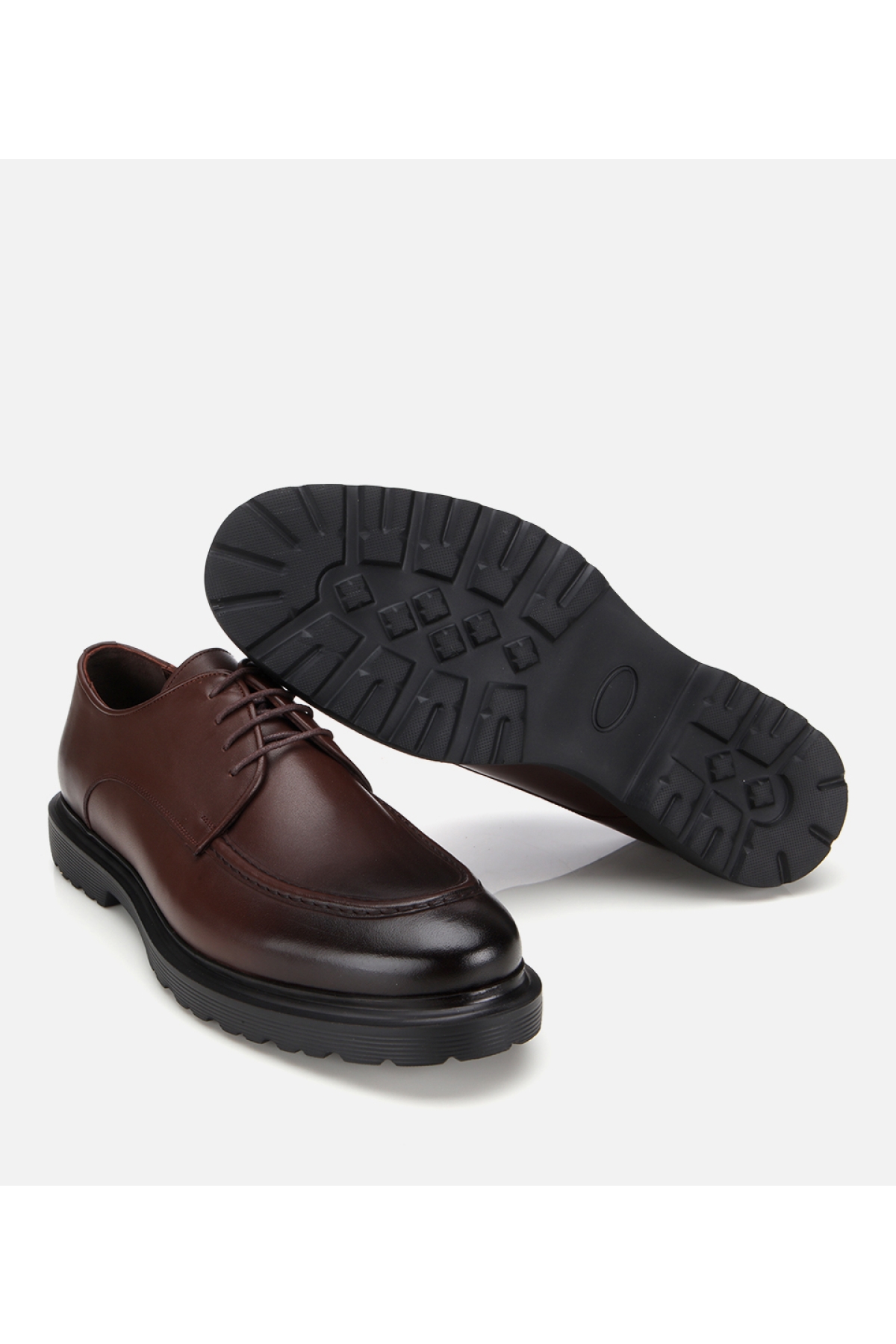 Erkek Deri Kahverengi Dikiş Detaylı Günlük Ayakkabı - Görsel 6