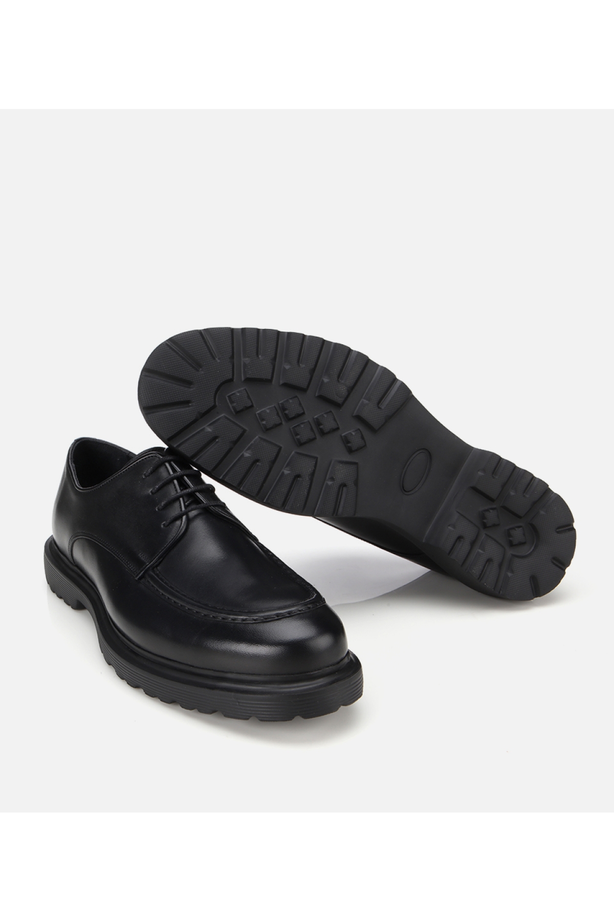Erkek Deri Siyah Dikiş Detaylı Günlük Ayakkabı - Görsel 6