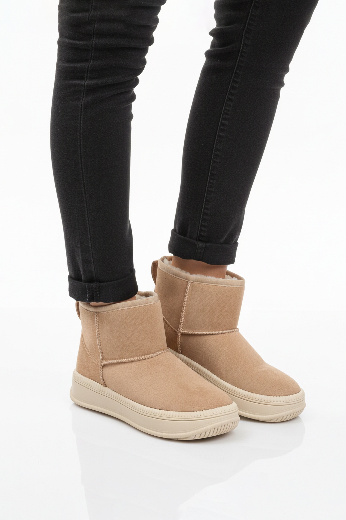 Vizon Nubuk Kürklü Soğuğa Dirençli Kaymaz Kadın Bot 25001 Z - Görsel 2