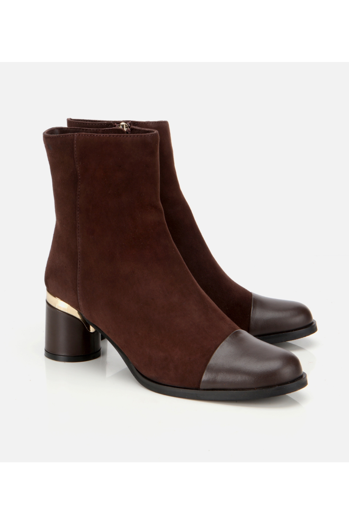 Hotiç Hotiç Kadın Süet Deri Kahverengi Gold Detaylı Bilekte Topuklu Bot | Flo Kahverengi - 2. görsel