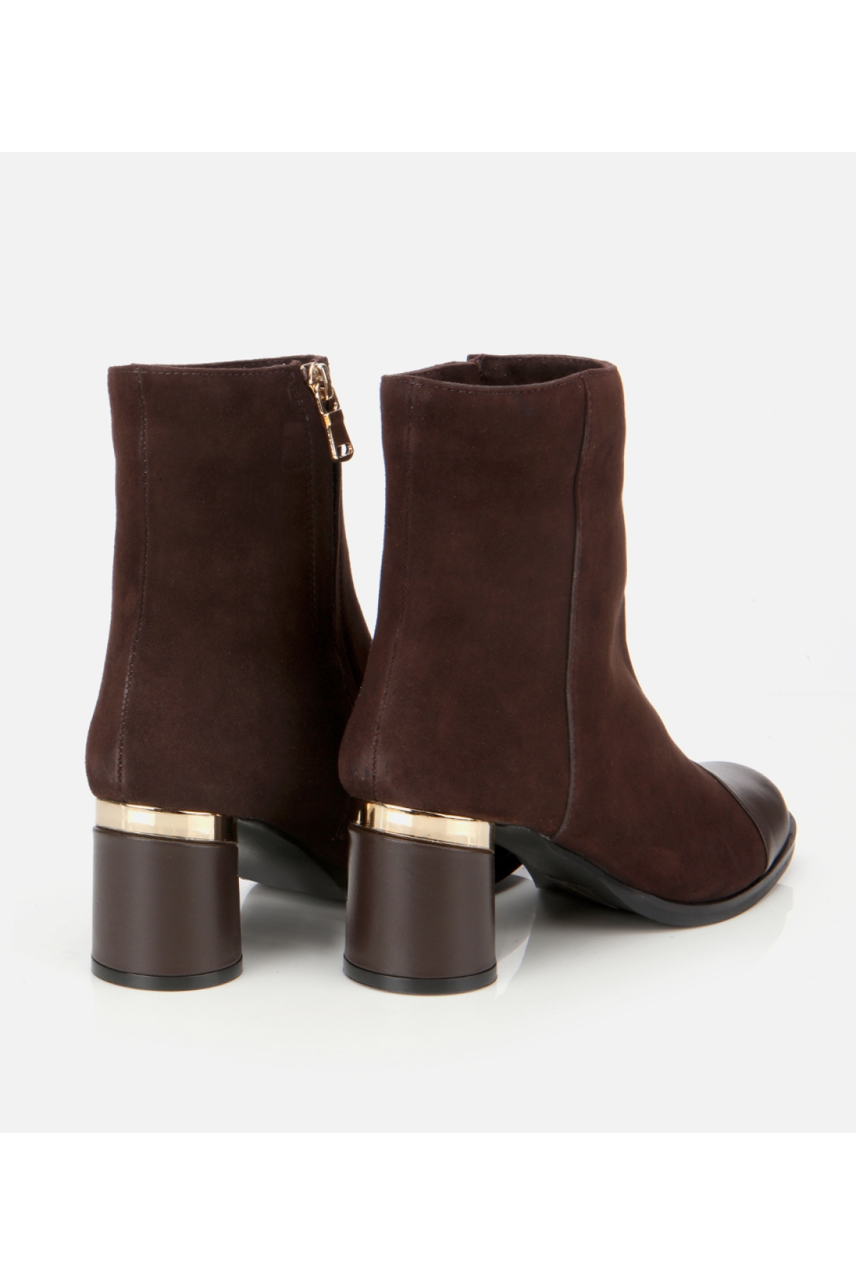 Hotiç Hotiç Kadın Süet Deri Kahverengi Gold Detaylı Bilekte Topuklu Bot | Flo Kahverengi - 4. görsel