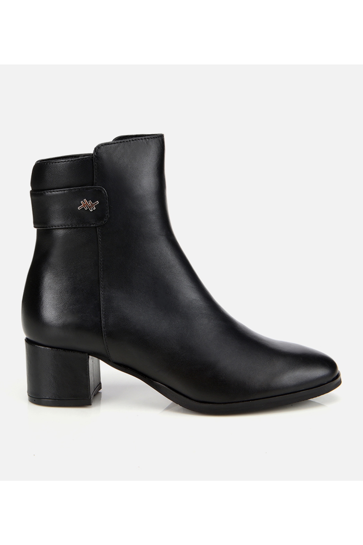 Hotiç Kadın Deri Siyah Kahverengi Toka Detaylı Bilekte Topuklu Bot model görseli