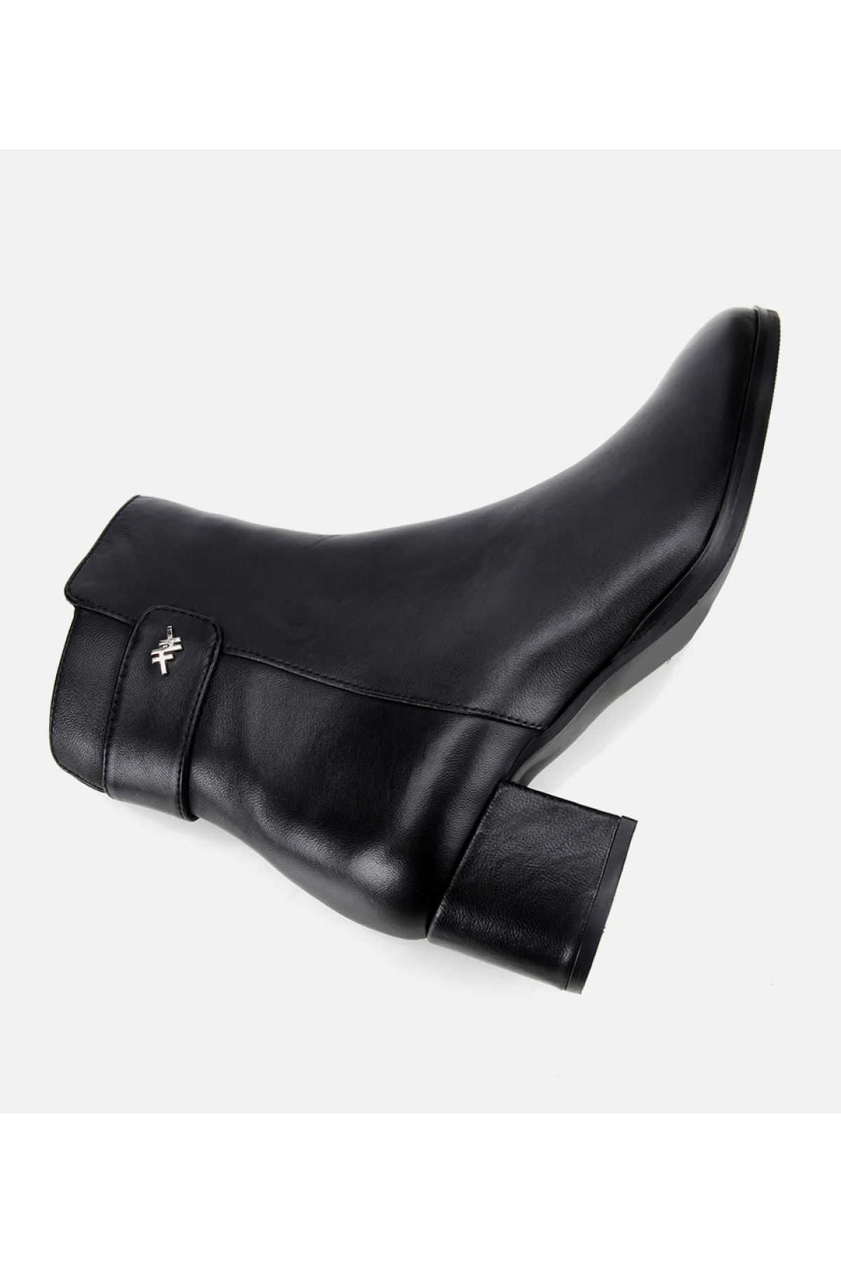 Kadın Deri Siyah Toka Detaylı Bilekte Topuklu Bot - Görsel 5