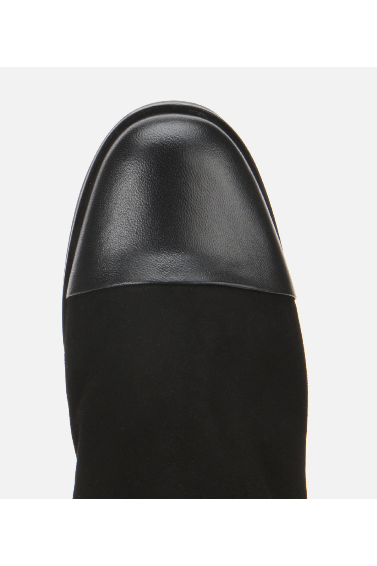 Kadın Süet Deri Siyah Gold Detaylı Bilekte Topuklu Bot - Görsel 5