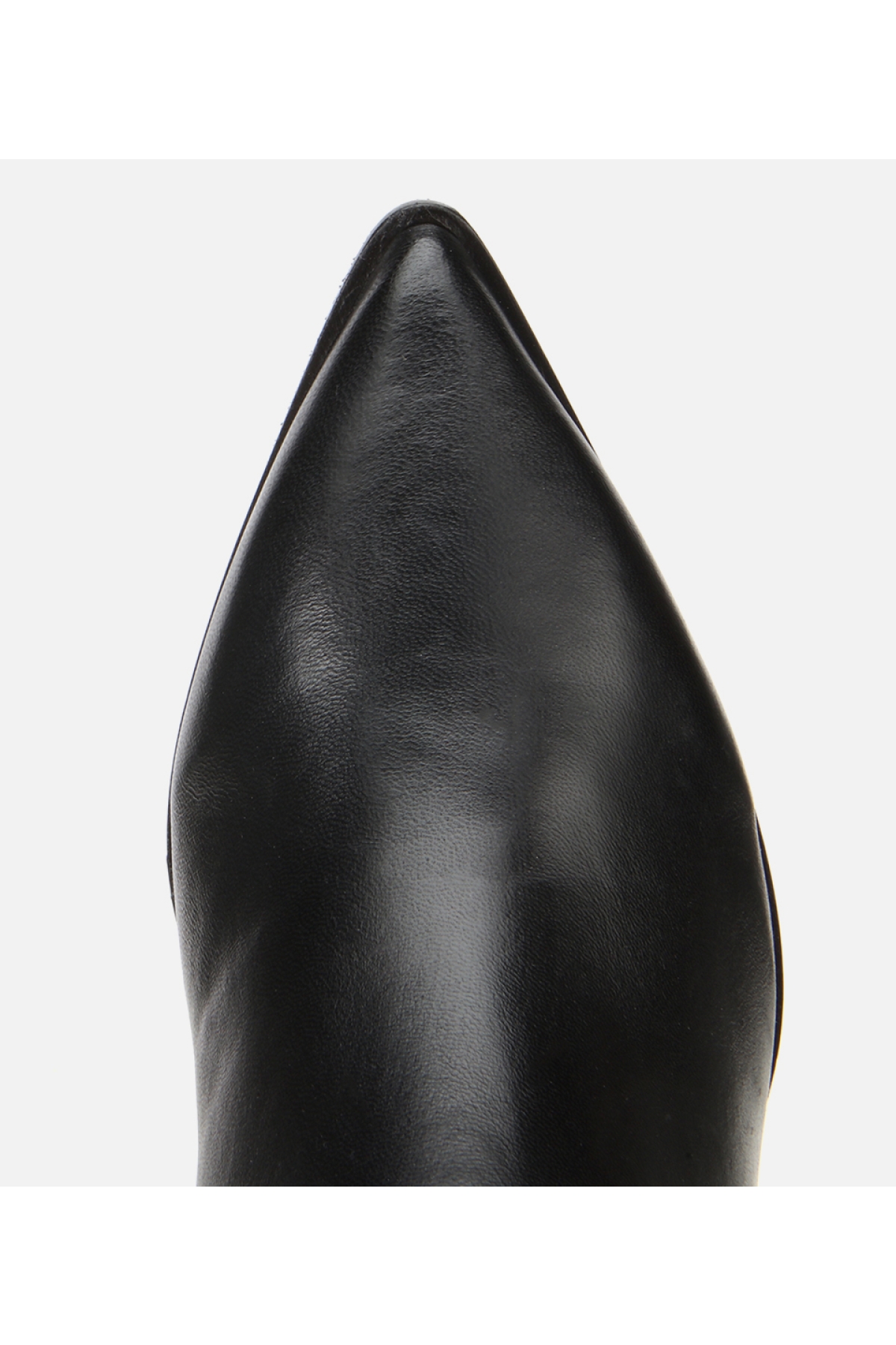 Kadın Deri Siyah Sivri Burunlu Streç Detaylı Bilekte Topuklu Bot - Görsel 5