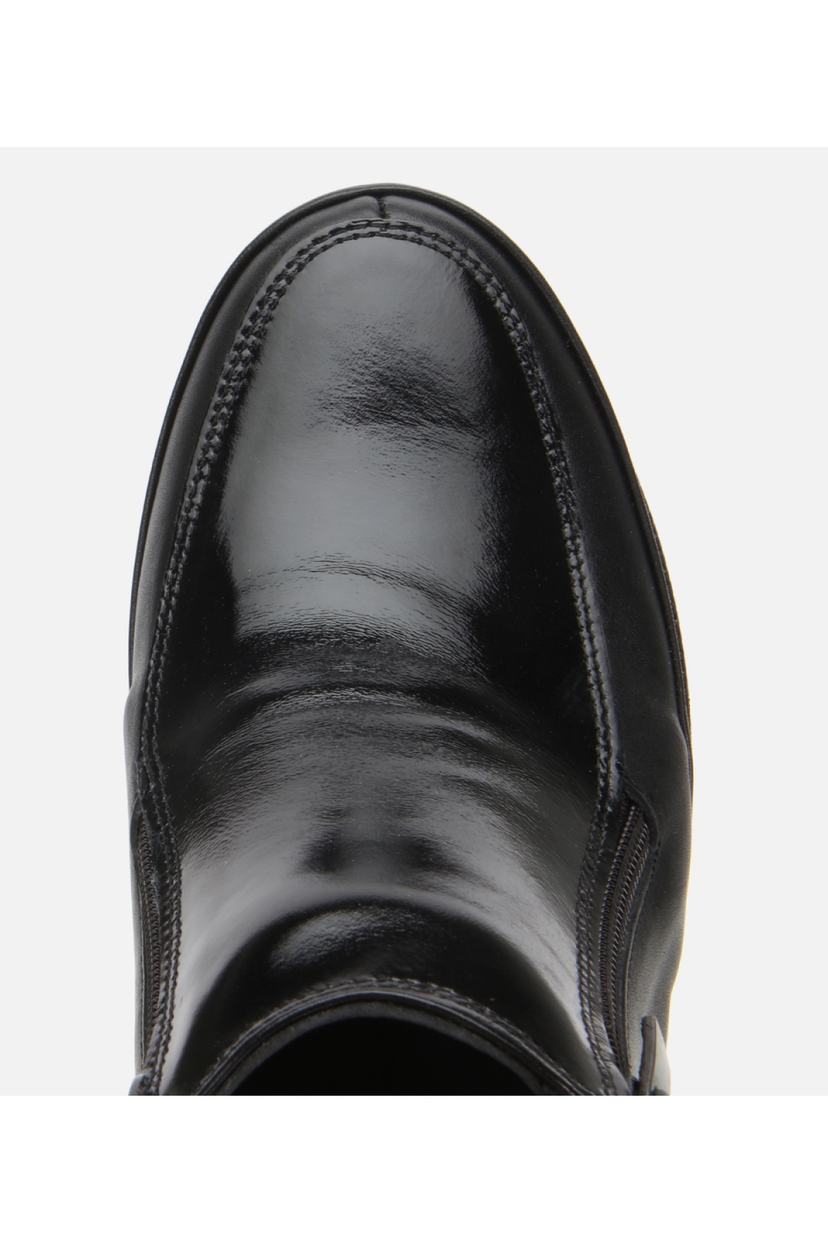 Kadın Deri Siyah Fermuar Detaylı Dolgu Topuklu Bot - Görsel 5