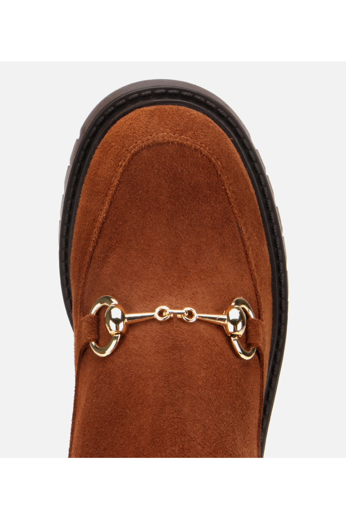 Kadın Süet Deri Taba Tokalı Lastik Detaylı Kalın Tabanlı Topuklu Bot - Görsel 5