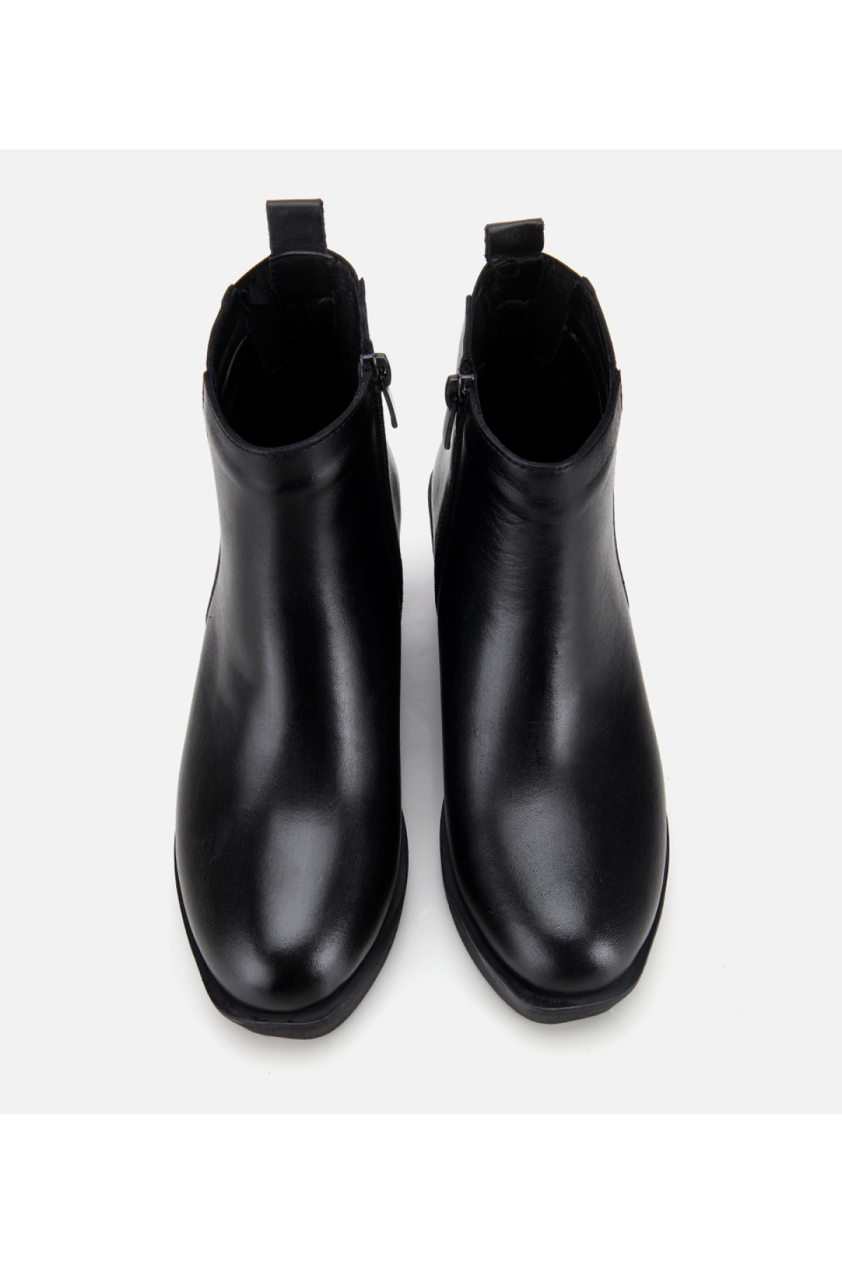 Kadın Deri Siyah Hafif Dolgu Bilekte Topuklu Bot - Görsel 6