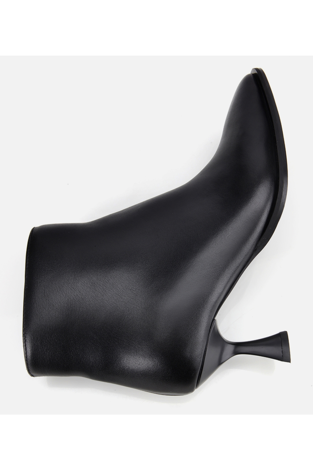 Kadın Deri Siyah Sivri Burunlu Bilekte Topuklu Bot - Görsel 6