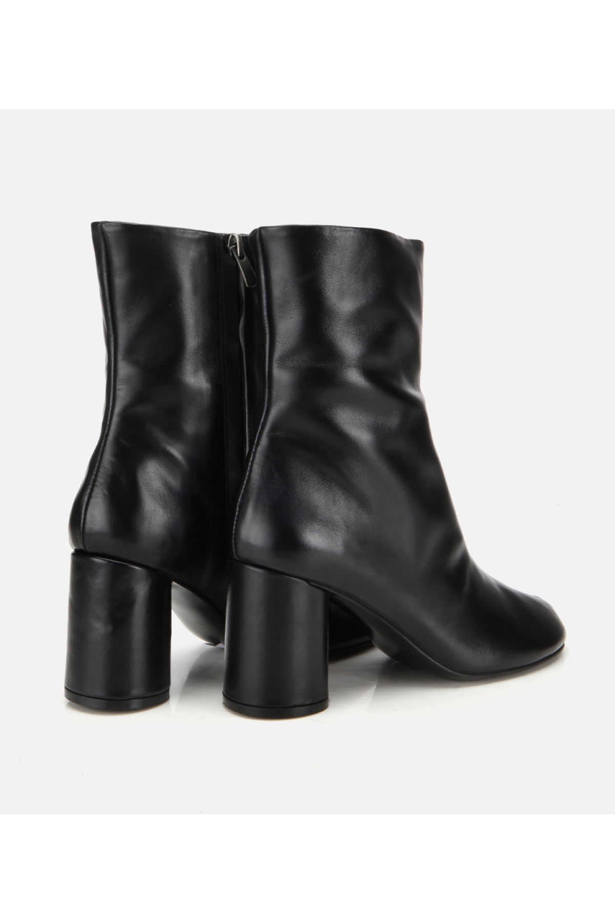 Kadın Deri Siyah Streç Blok Detaylı Topuklu Bot - Görsel 4