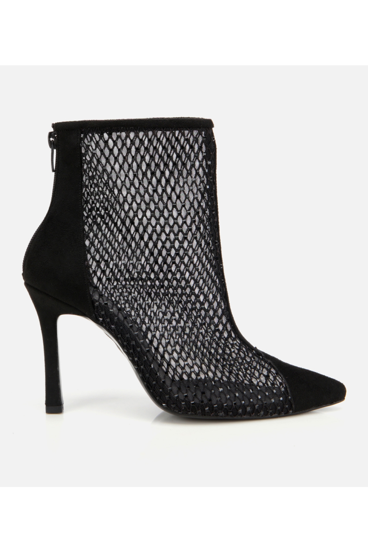 Hotiç Kadın Siyah Fileli Taş Detaylı Bilekte Topuklu Bot model görseli