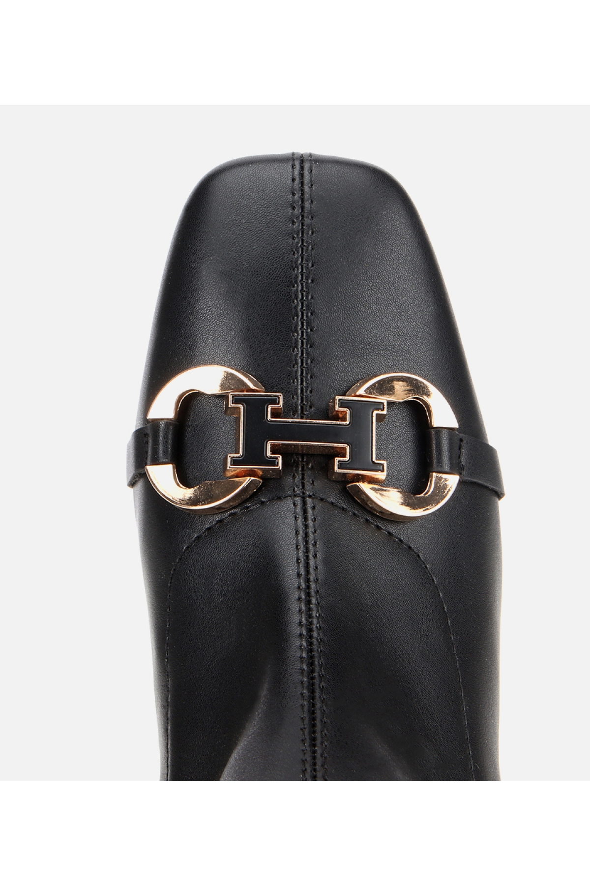 Kadın Siyah Tokalı Streç Fermuarlı Yüksek Topuklu Bot - Görsel 5