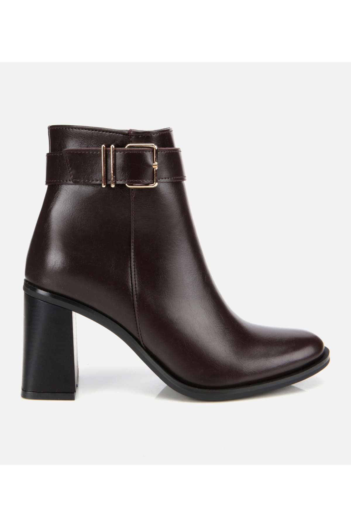 Hotiç Kadın Kahverengi Siyah Tokalı Topuklu Bilekte Bot model görseli