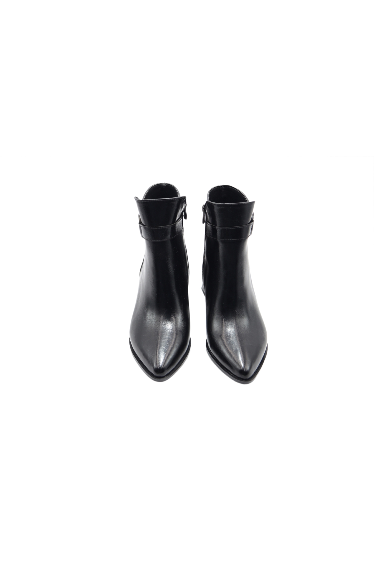 5 Cm Siyah Rugan Topuklu Kadın Bot - Görsel 5