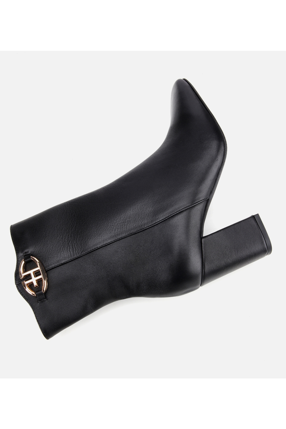 Kadın Deri Siyah Kare Uçlu Bilekte Topuklu Bot - Görsel 6