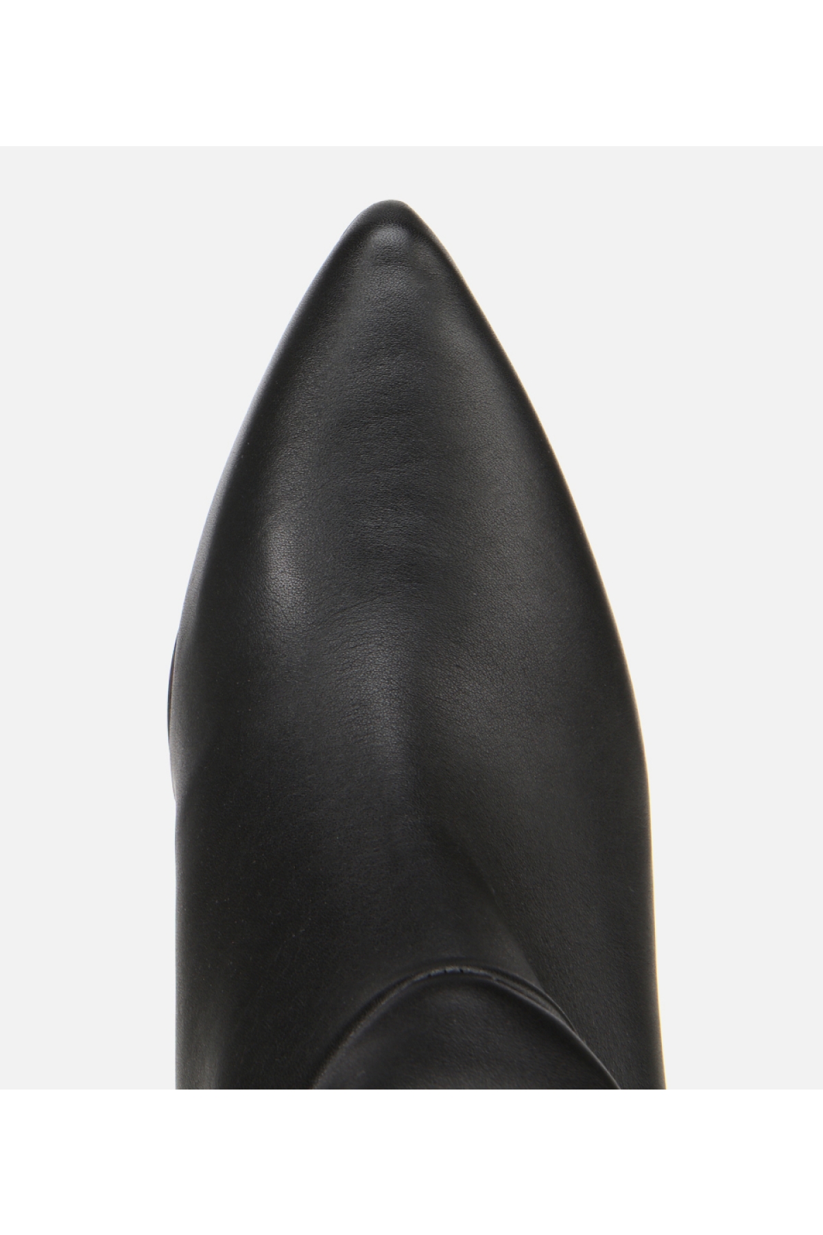 Kadın Deri Siyah Büzgülü Sivri Burunlu İnce Topuklu Bot - Görsel 5