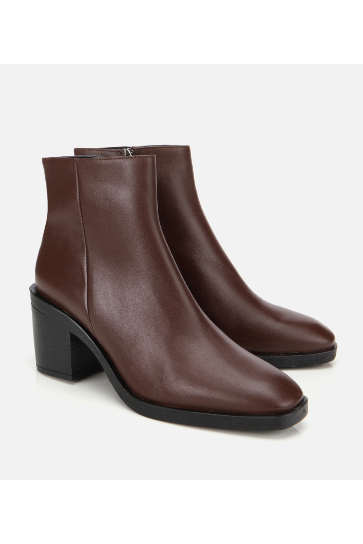 Kadın Deri Kahverengi Bilekte Topuklu Bot - Görsel 2