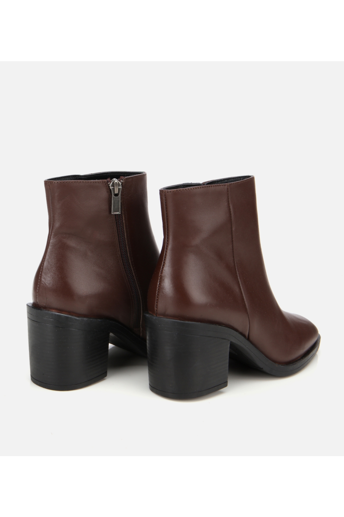 Kadın Deri Kahverengi Bilekte Topuklu Bot - Görsel 4