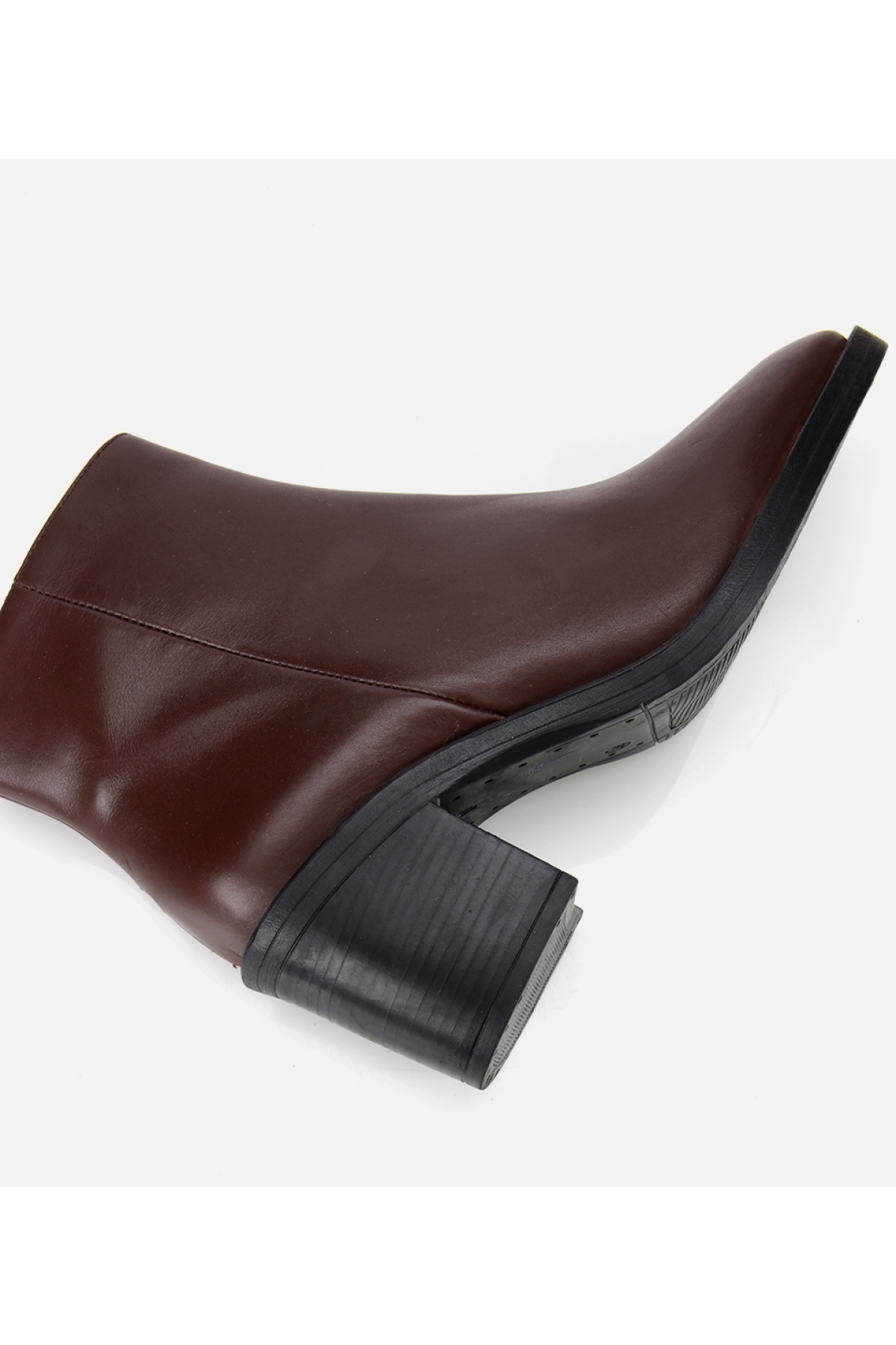 Kadın Deri Kahverengi Bilekte Topuklu Bot - Görsel 6