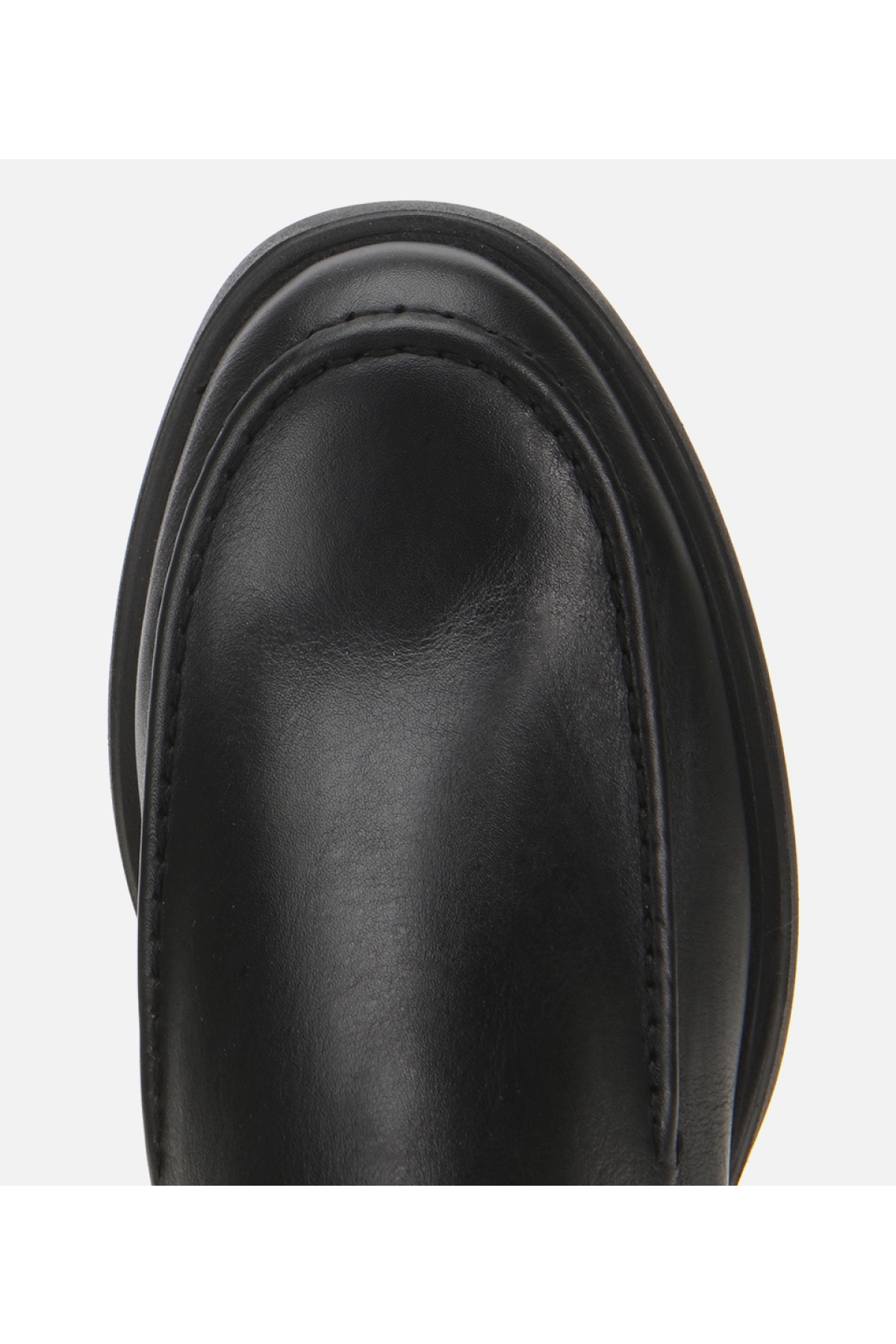 Kadın Deri Siyah Lastik Detaylı Topuklu Bot - Görsel 5