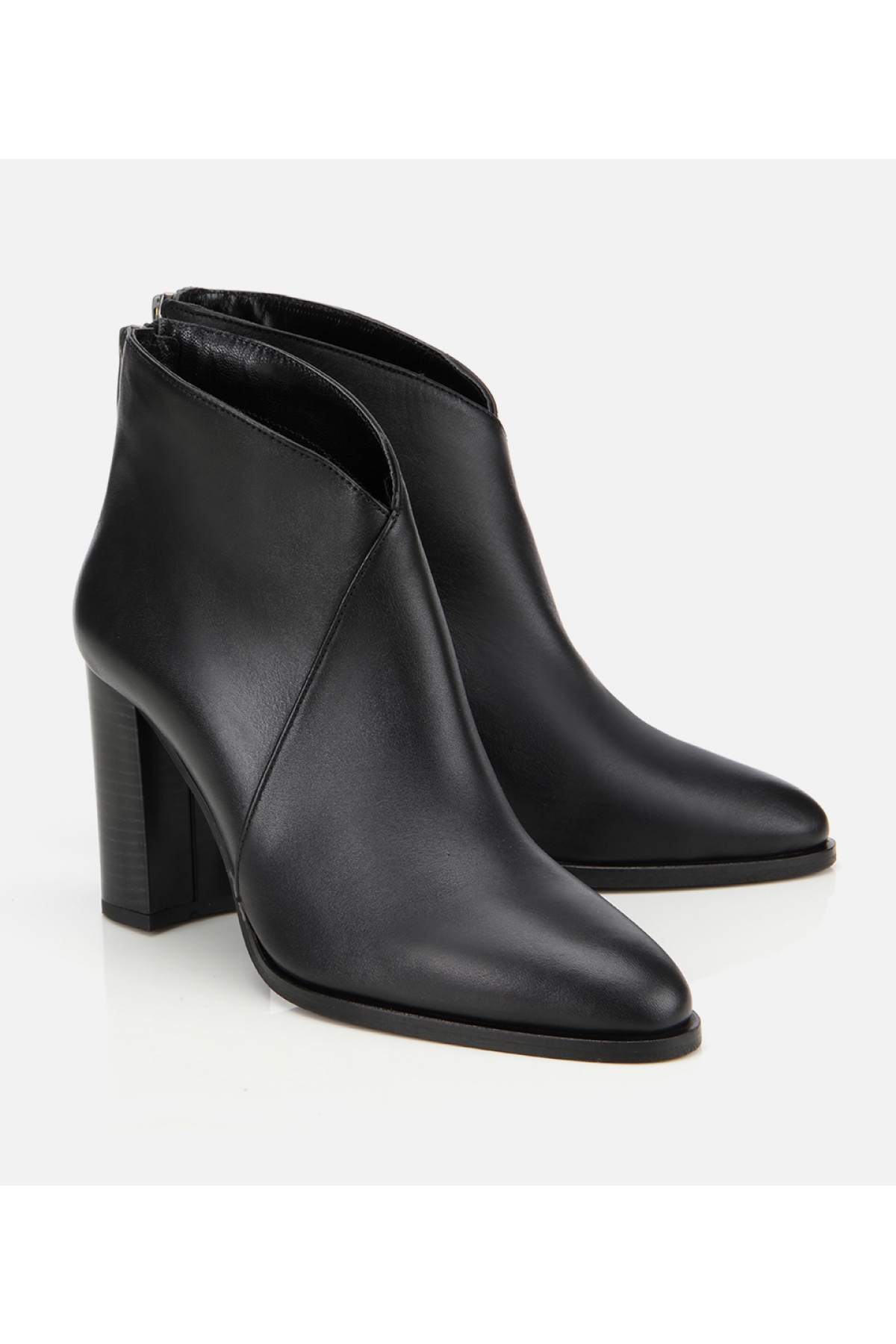 Kadın Deri Siyah Yumuşak Bilekte Topuklu Bot - Görsel 2