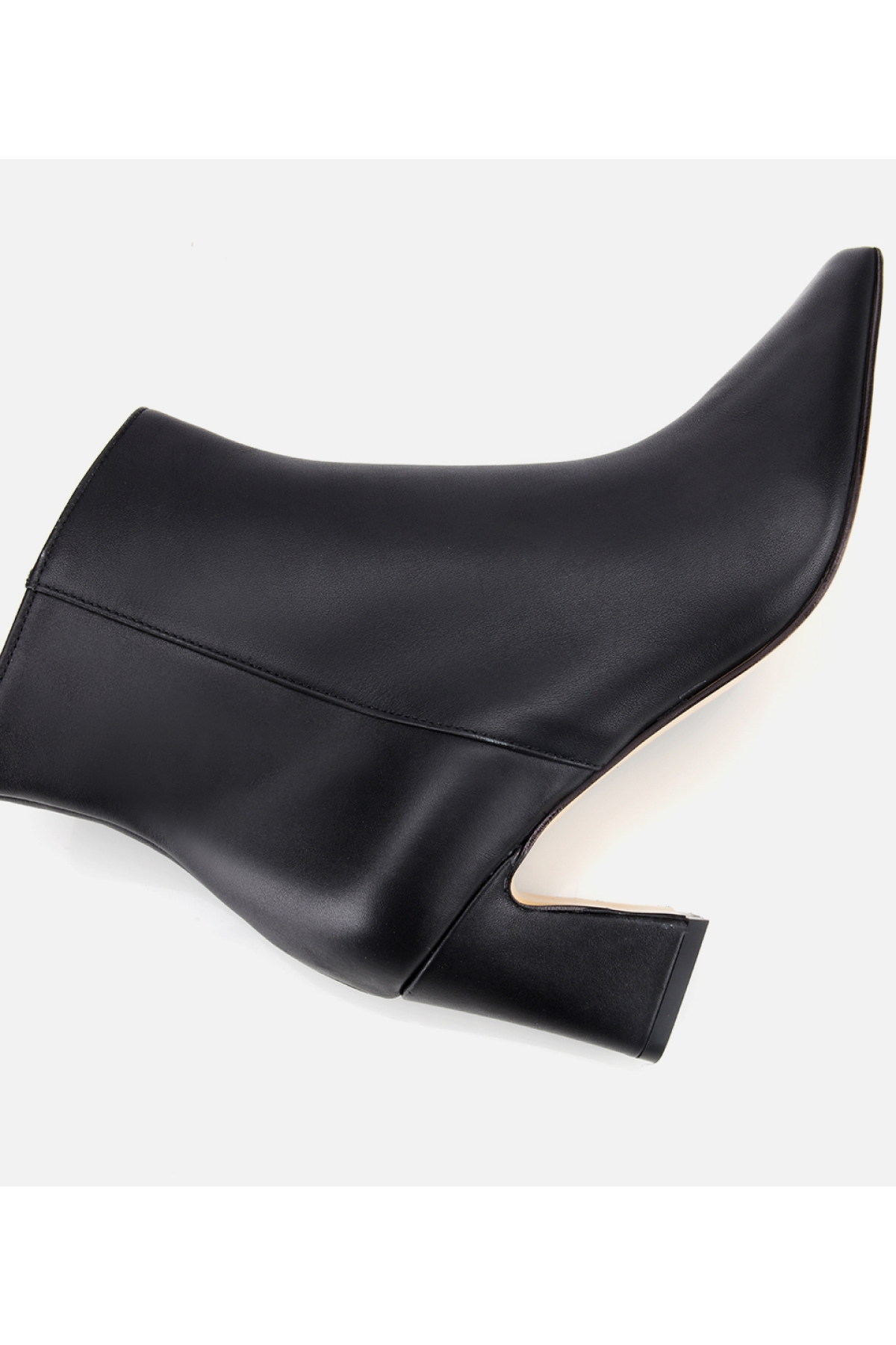 Kadın Deri Siyah Sivri Burunlu Bilekte Topuklu Bot - Görsel 6