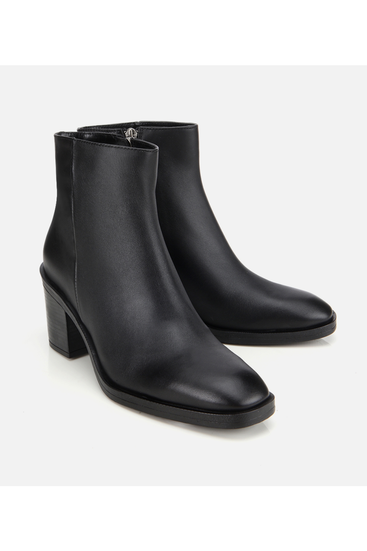 Kadın Deri Siyah Bilekte Topuklu Bot - Görsel 2