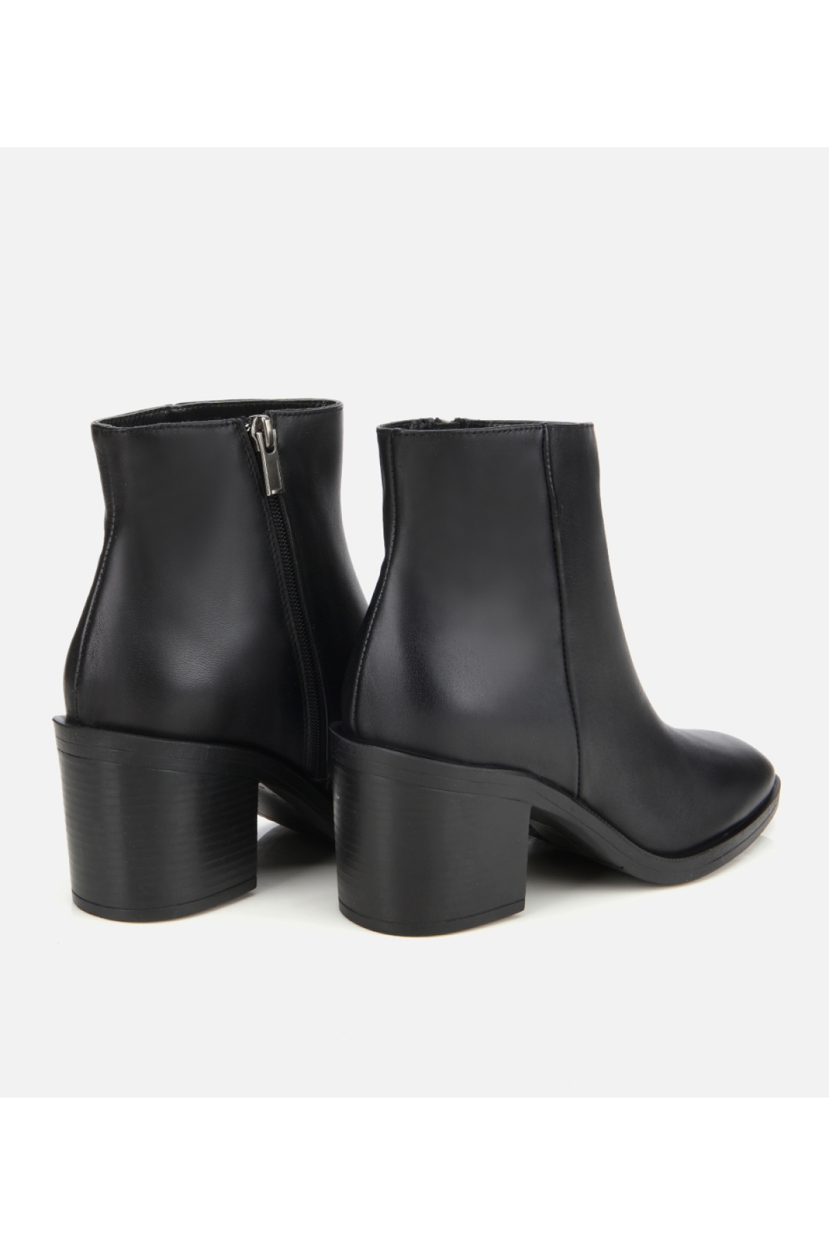Kadın Deri Siyah Bilekte Topuklu Bot - Görsel 4