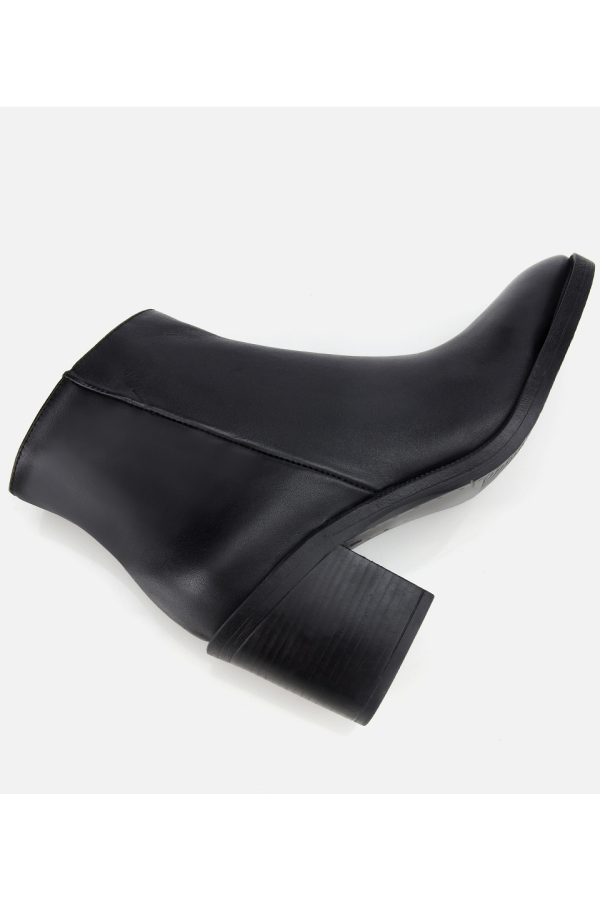 Kadın Deri Siyah Bilekte Topuklu Bot - Görsel 6