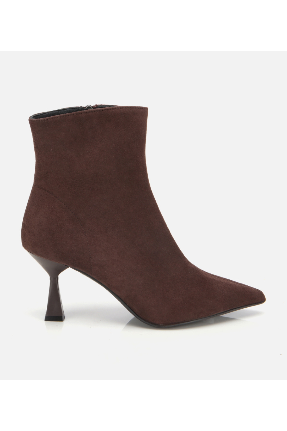 Hotiç Hotiç Kadın Süet Deri Kahverengi Dikiş Detaylı Sivri Kısa Topuklu Bot Flo'da! Kahverengi - 2. görsel