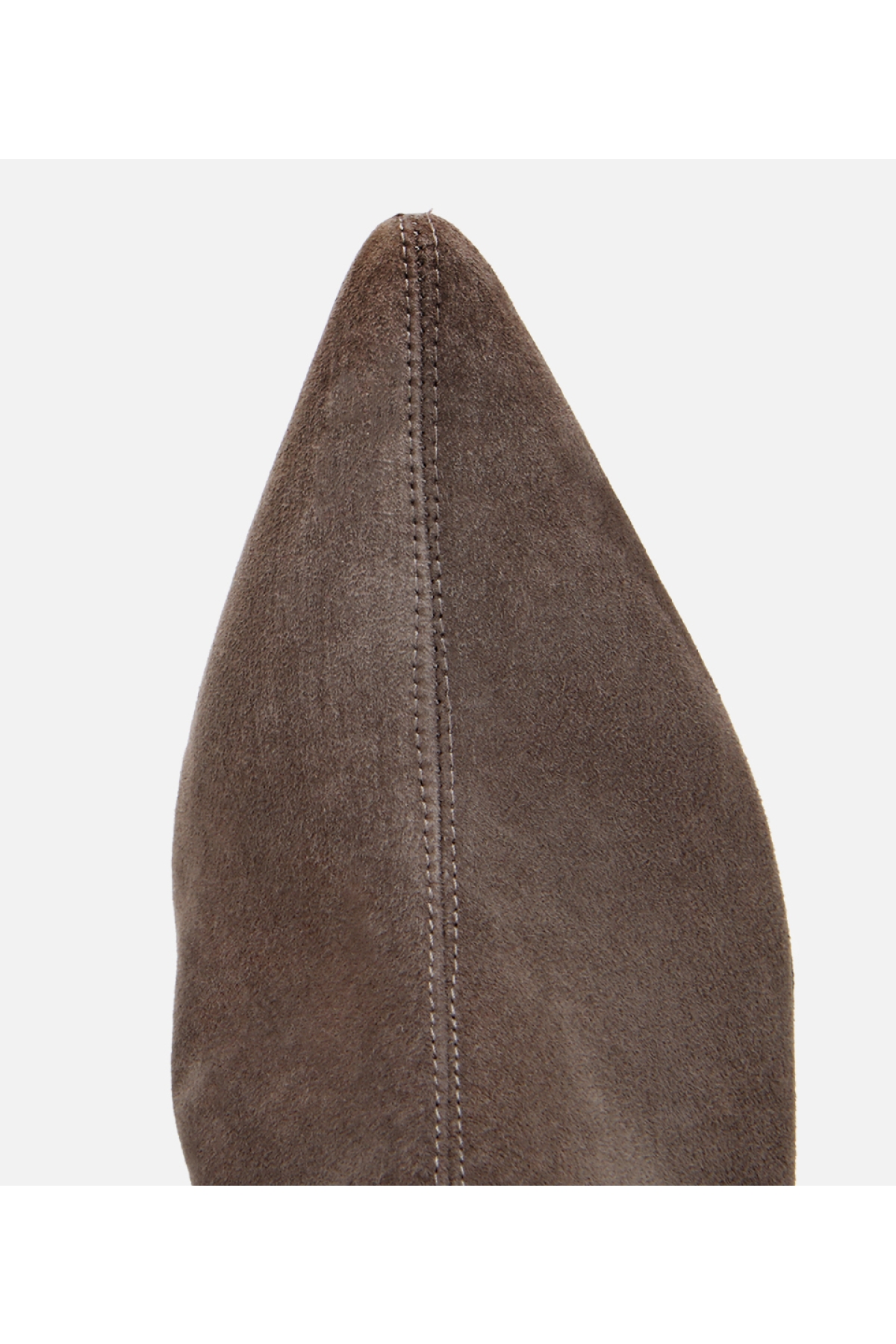 Kadın Süet Deri Vizon Dikiş Detaylı Sivri Kısa Topuklu Bot - Görsel 6