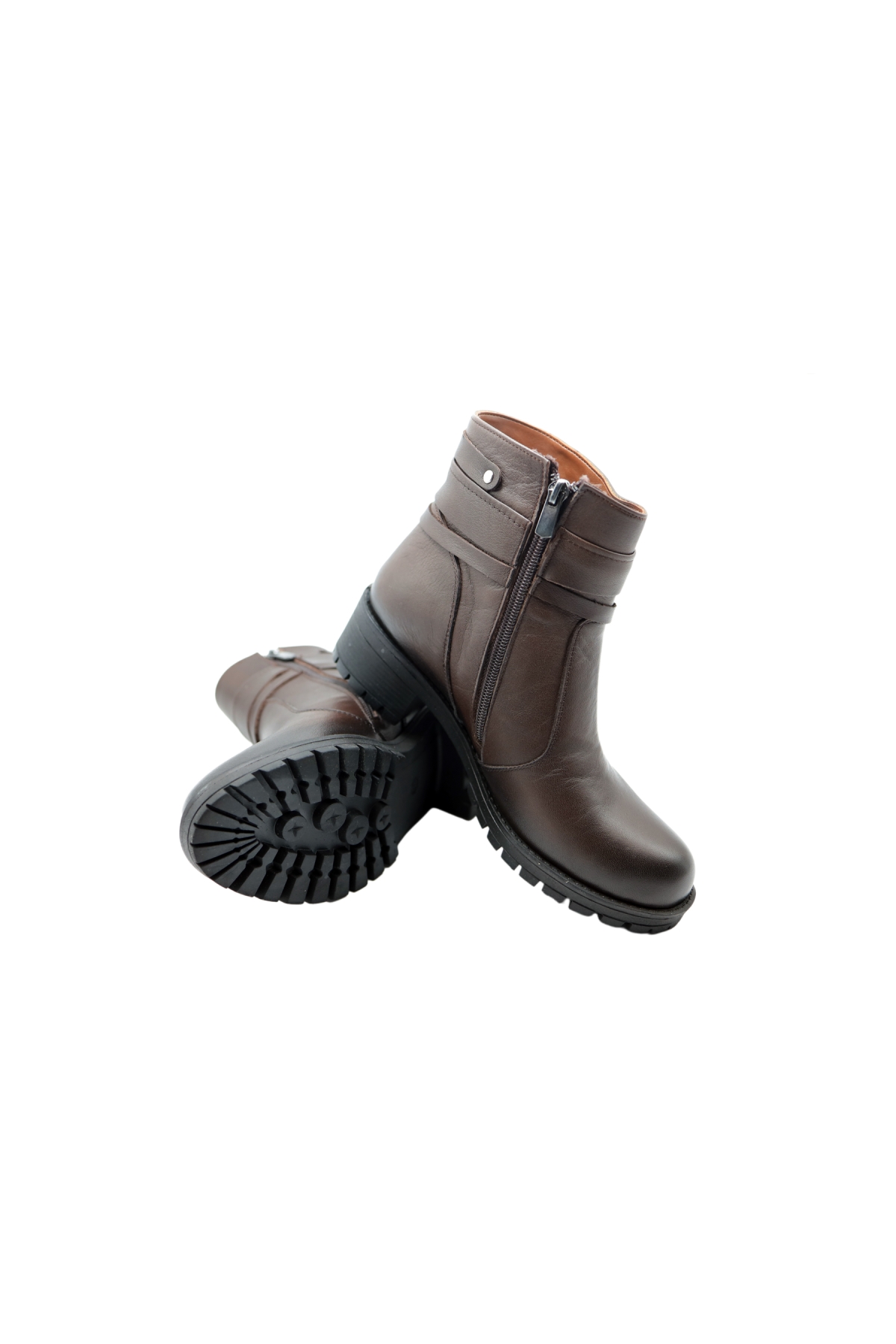 M.Y 829 Kahve Termo Taban Hakiki Deri Kadın Bot - Görsel 4