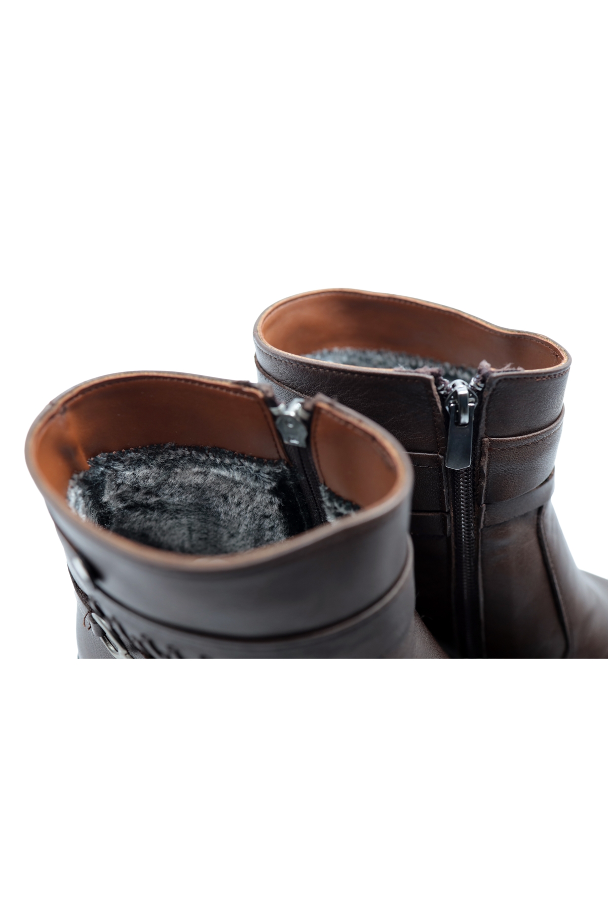 M.Y 829 Kahve Termo Taban Hakiki Deri Kadın Bot - Görsel 5