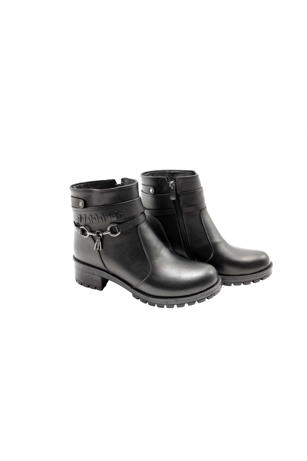 M.Y 829 Siyah Termo Taban Hakiki Deri Kadın Bot - Görsel 4