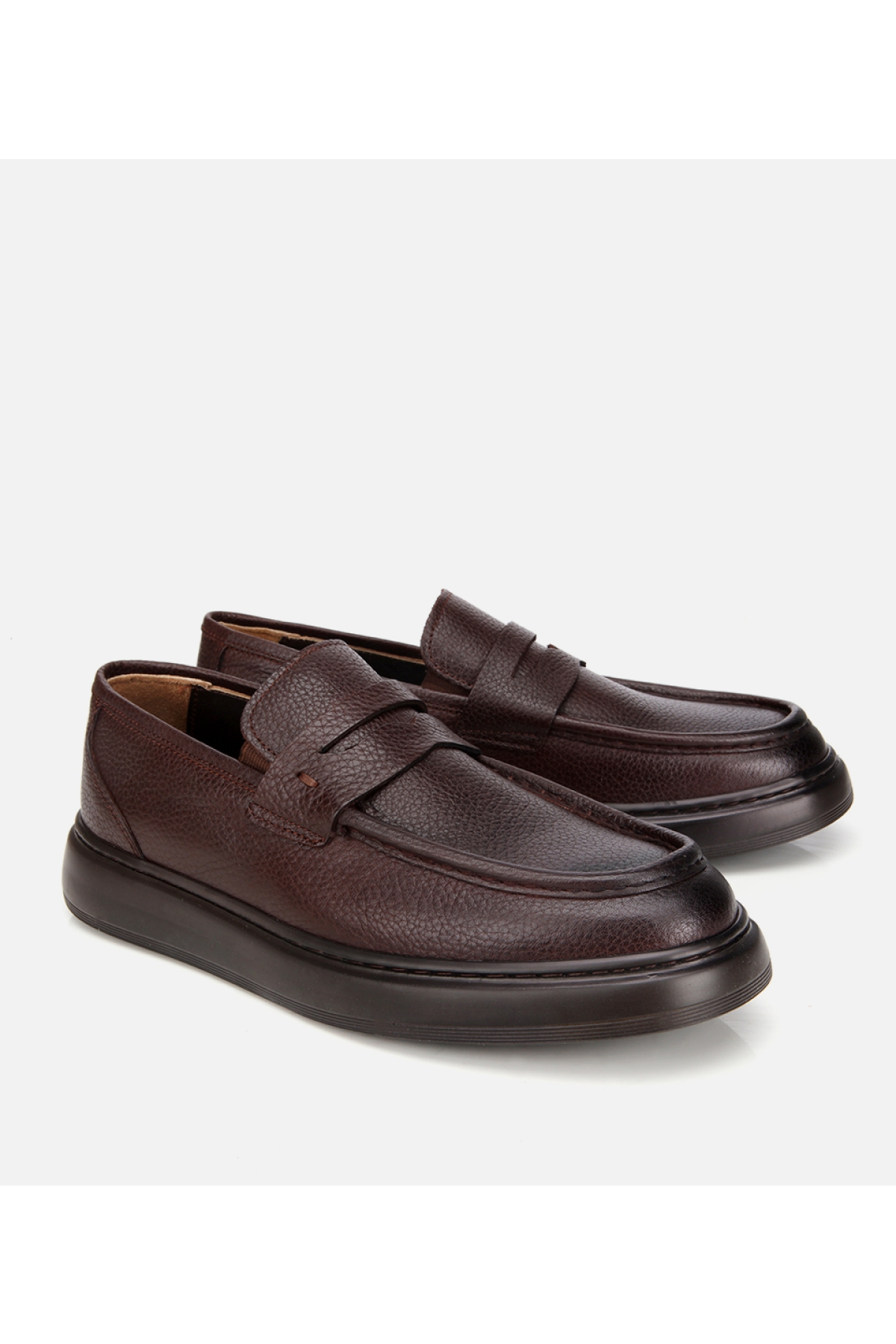 Erkek Deri Kahverengi Yumuşak Dokulu Klasik Loafer - Görsel 2