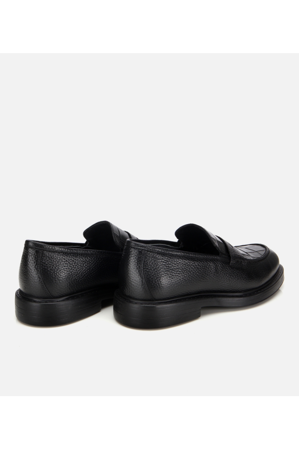 Erkek Deri Siyah Kroko Detaylı Klasik Loafer - Görsel 4