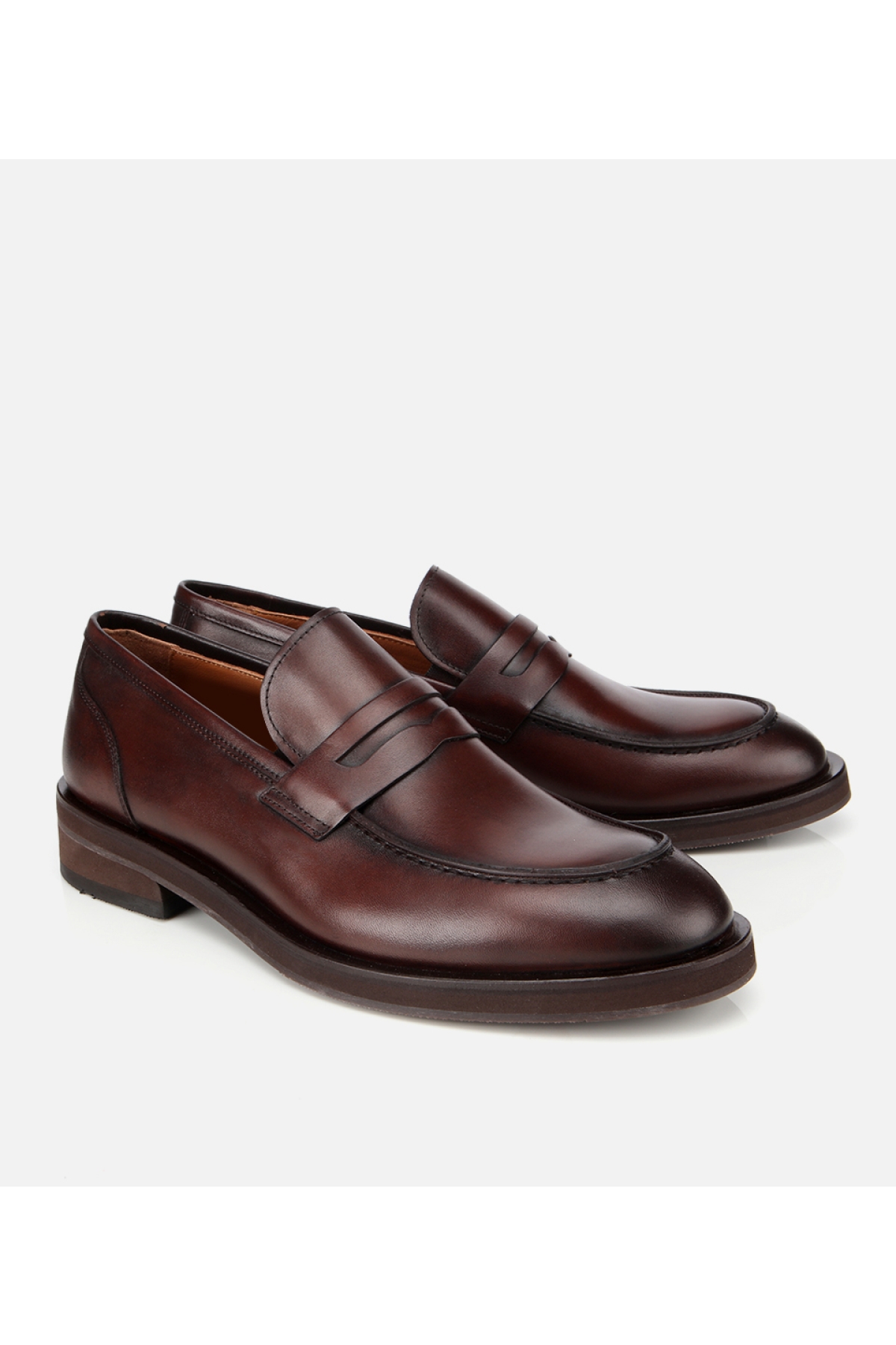 Erkek Deri Kahverengi Klasik Loafer Ayakkabı - Görsel 2