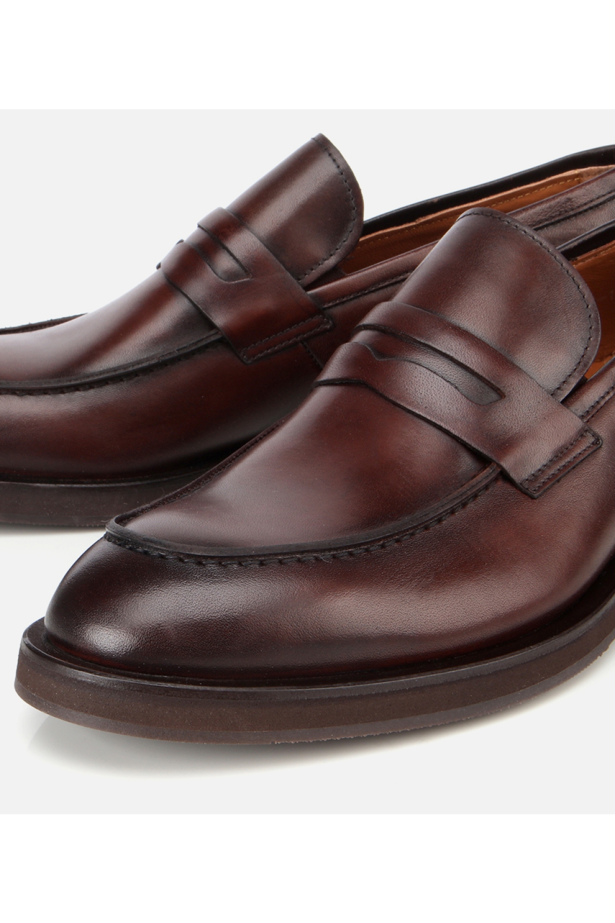 Erkek Deri Kahverengi Klasik Loafer Ayakkabı - Görsel 3