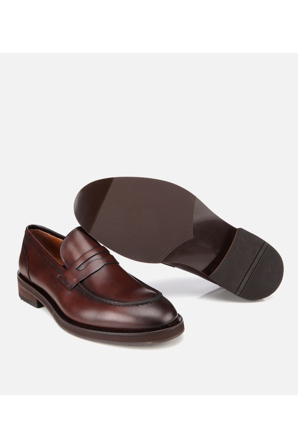 Erkek Deri Kahverengi Klasik Loafer Ayakkabı - Görsel 6