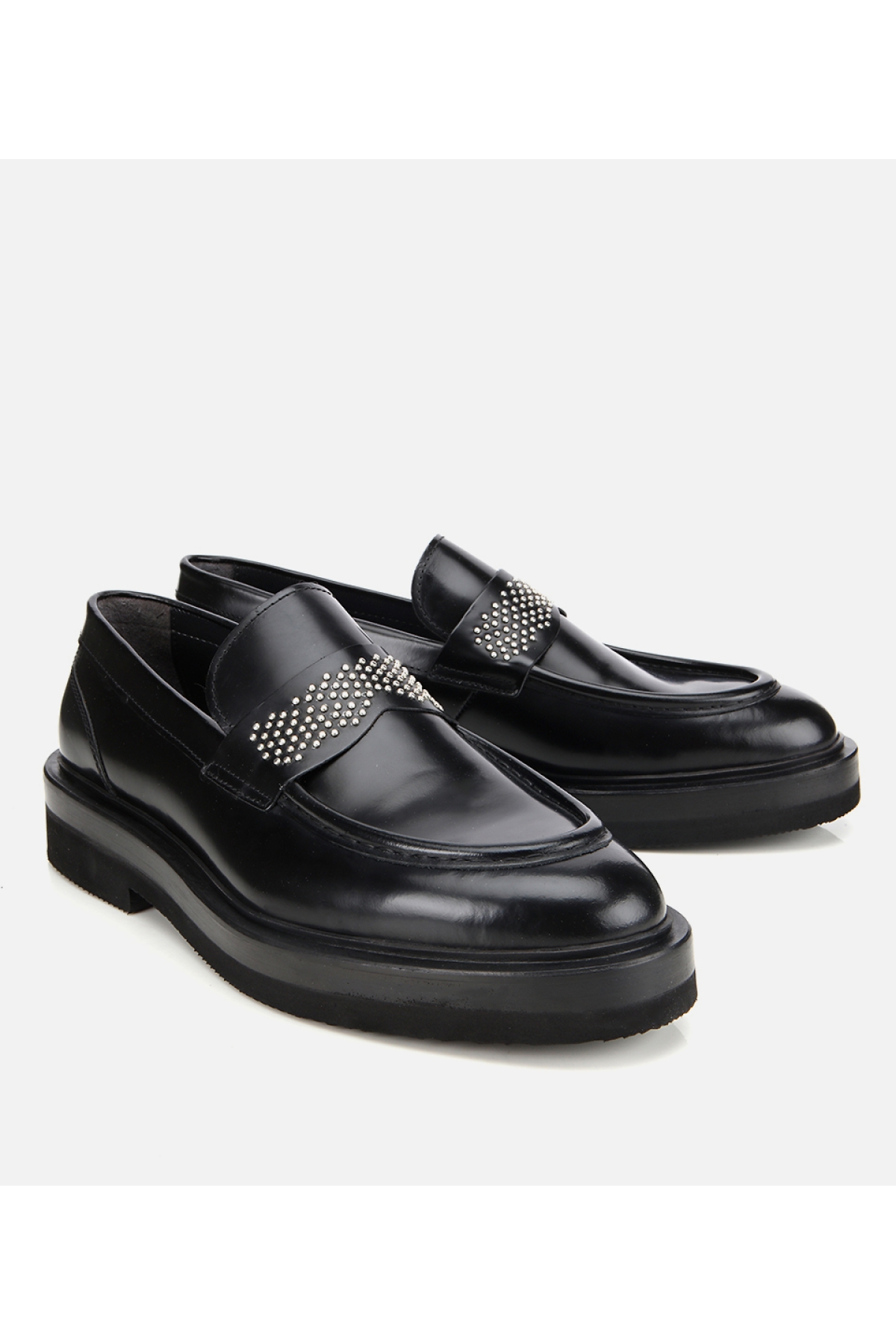 Erkek Açma Deri Taşlı Klasik Loafer - Görsel 2