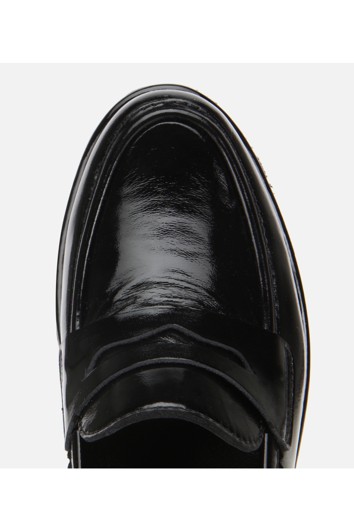 Kadın Rugan Deri Siyah Dolgu topuklu Günlük Loafer - Görsel 5